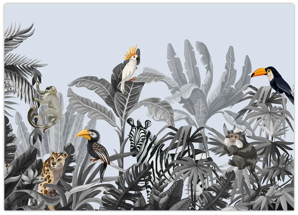 Tablou - Jungla ilustrată (70x50 cm)