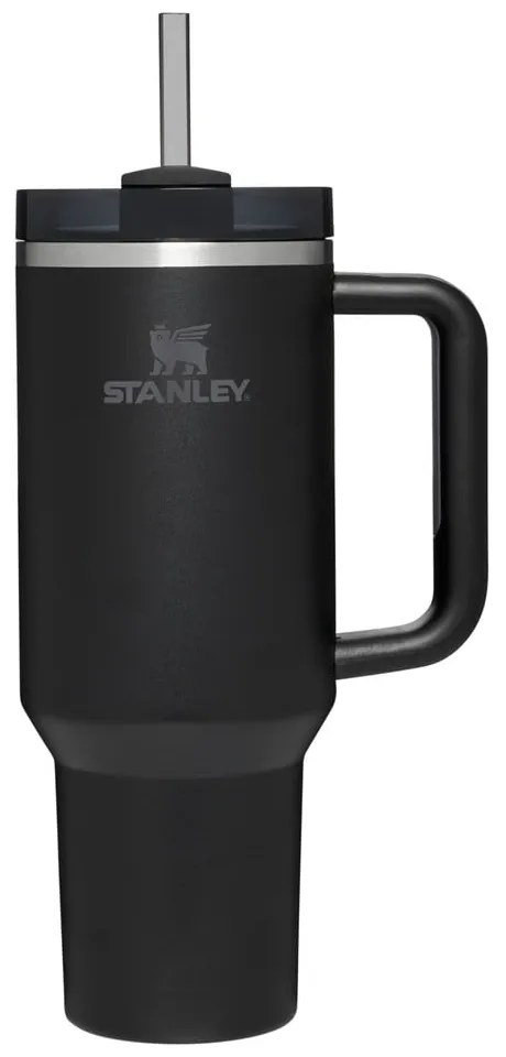 Termos negru cu pai din oțel inoxidabil 1,18 l Quencher H2.0 FlowState Tumbler Black – Stanley