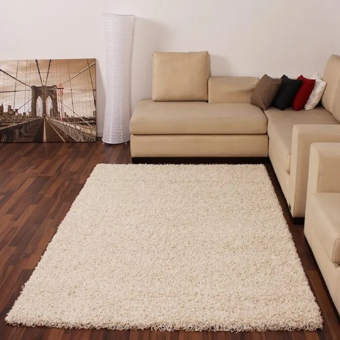 Covor Batholo, polipropilena, crem, 70 x 140 cm