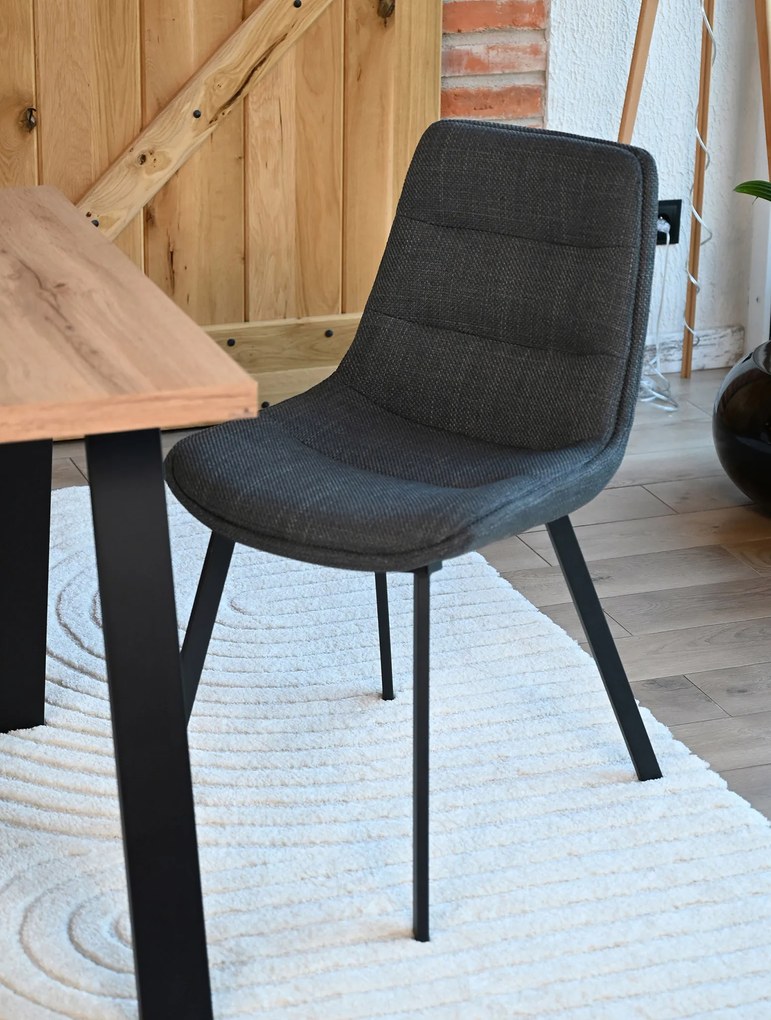 MAZZONI EXPORT IDA Antracit (material Basel 19) - SCAUN TAPIȚAT MODERN PENTRU SALON/SUFRAGERIE LOFT