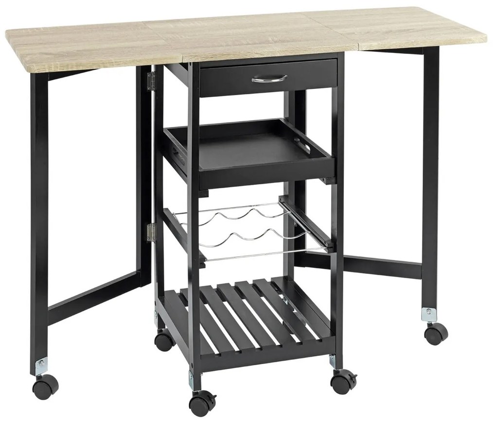 Carucior de bucatarie cu roti, extensibil