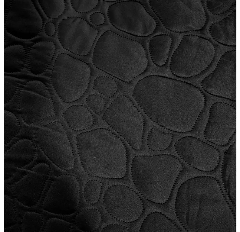 Cuvertura de pat neagra cu model STONE 220x240 cm