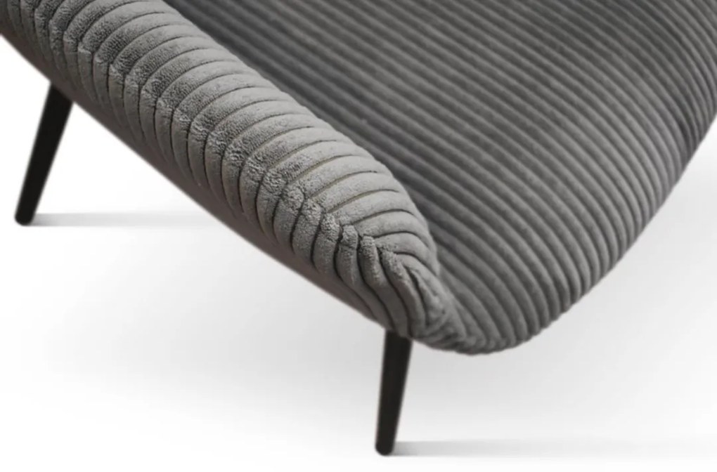 Fotoliu Cielo, structura metalica, Catifea Reiata - GRI INCHIS