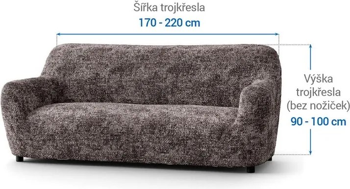 Gaico Huse bielastice MARMO maro fotoliu triplu (l. 170 - 220 cm)