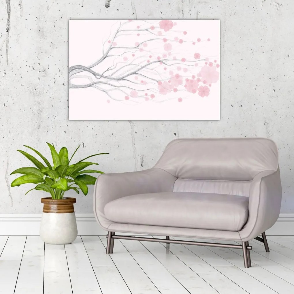 Tablou - Flori roz (90x60 cm)