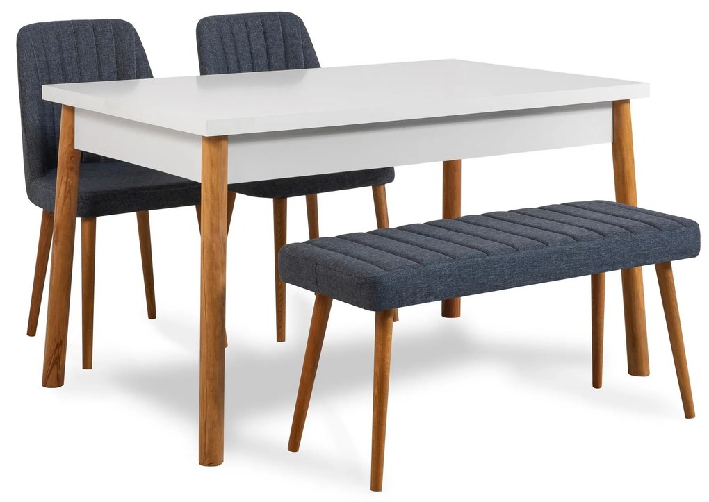 Set mobilier sufragerie Bimuvo 4 (albastru marin + pin atlantic) (pentru 4 persoane). 1095038