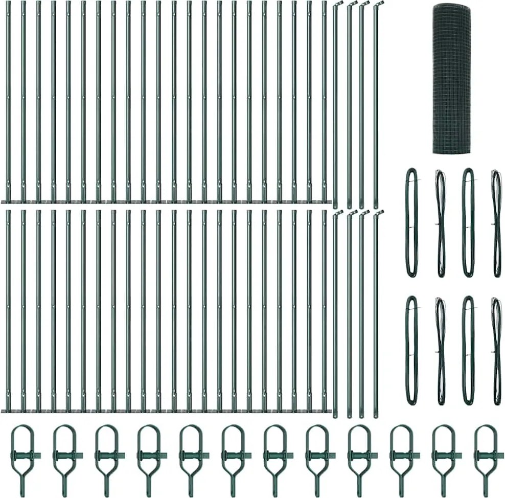 vidaXL Stâlp de gard. Verde 100 x 0,8 m (plasă de 19 x 19 mm)