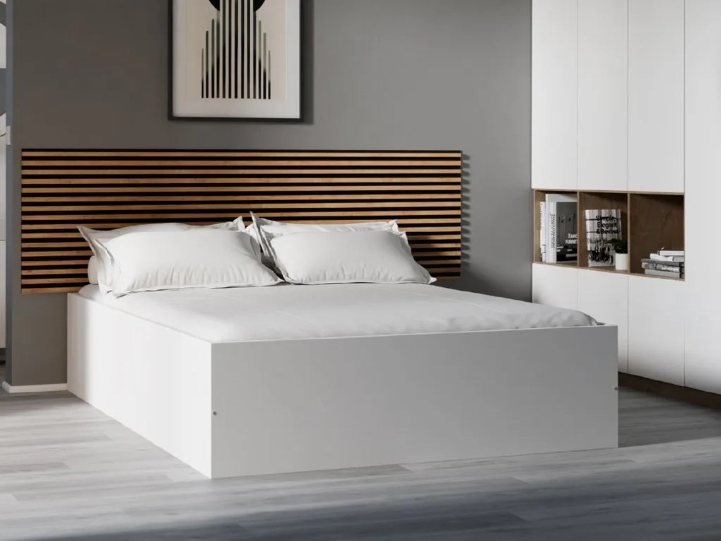 Pat BELLA 140 x 200 cm, alb Saltele: Cu saltele Coco Maxi 20 cm, Somiera pat: Cu lamele curbate