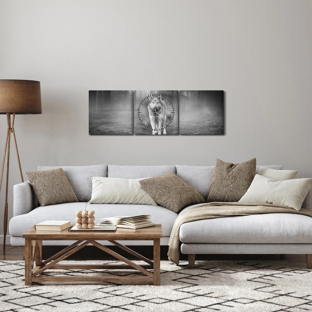 Tablou - Paznicul pădurii (cu ceas) (90x30 cm)