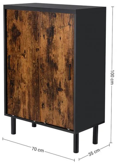 Dulap Incaltaminte Vintage, Maro, 70 x 35 x 100 cm