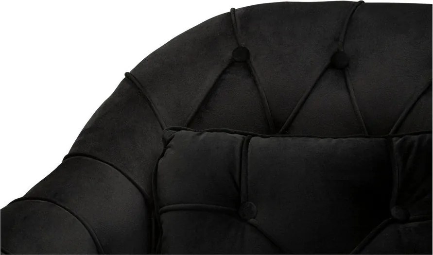 Canapea neagră cu tapițerie din catifea 130 cm Budapest – Mauro Ferretti