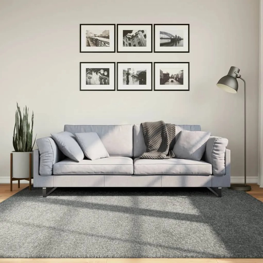vidaXL Covor pufos &quot;PAMPLONA&quot; cu fire înalte, verde modern, 200x200 cm