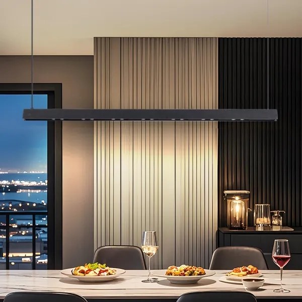 Immax NEO 07306L-LED lustru LED dimabil suspendat pe cablu MADEIRA, 26W/230V, Wi‑Fi Tuya, 122 cm, negru