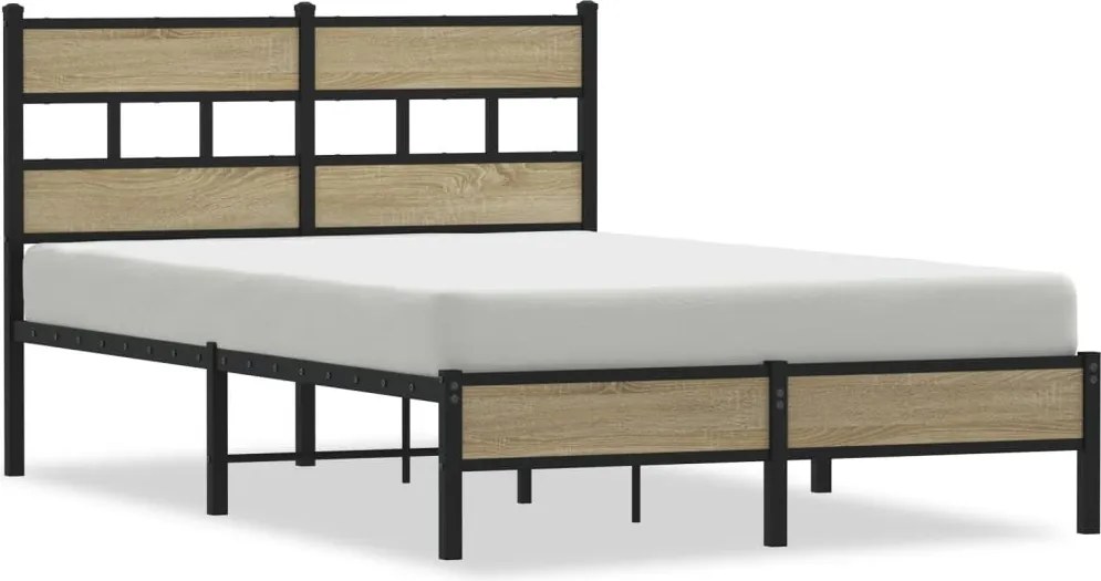 vidaXL Cadru pat fără saltea stejar sonoma 120x200 cm, lemn prelucrat
