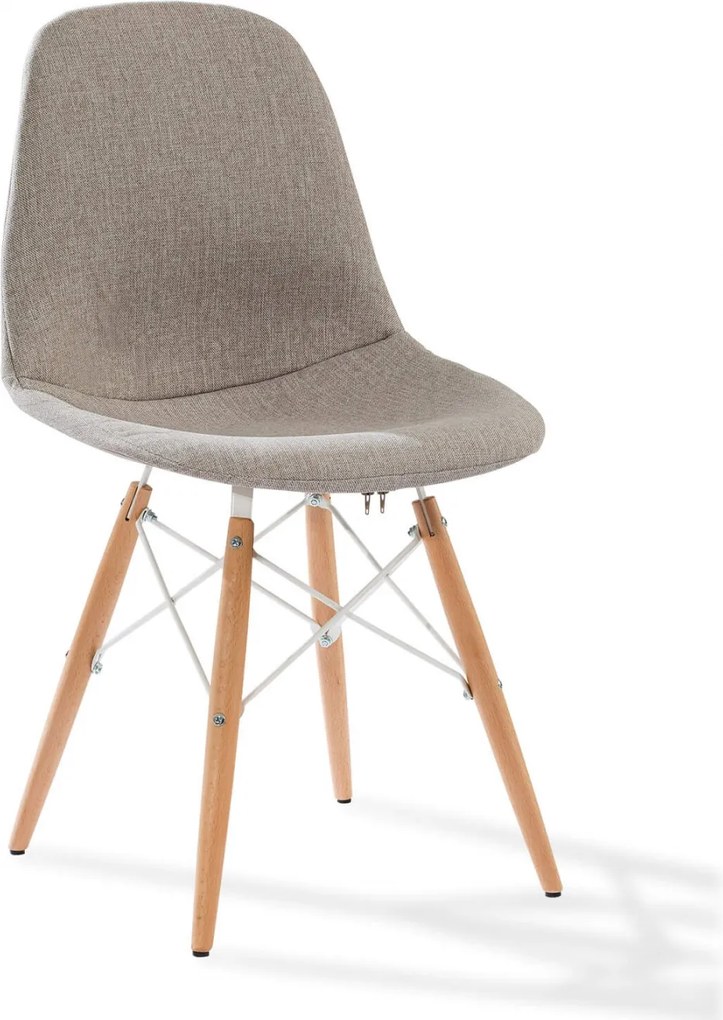 Scaun pentru copii, tapitat cu stofa cu picioare din lemn Quatro Chair Beige