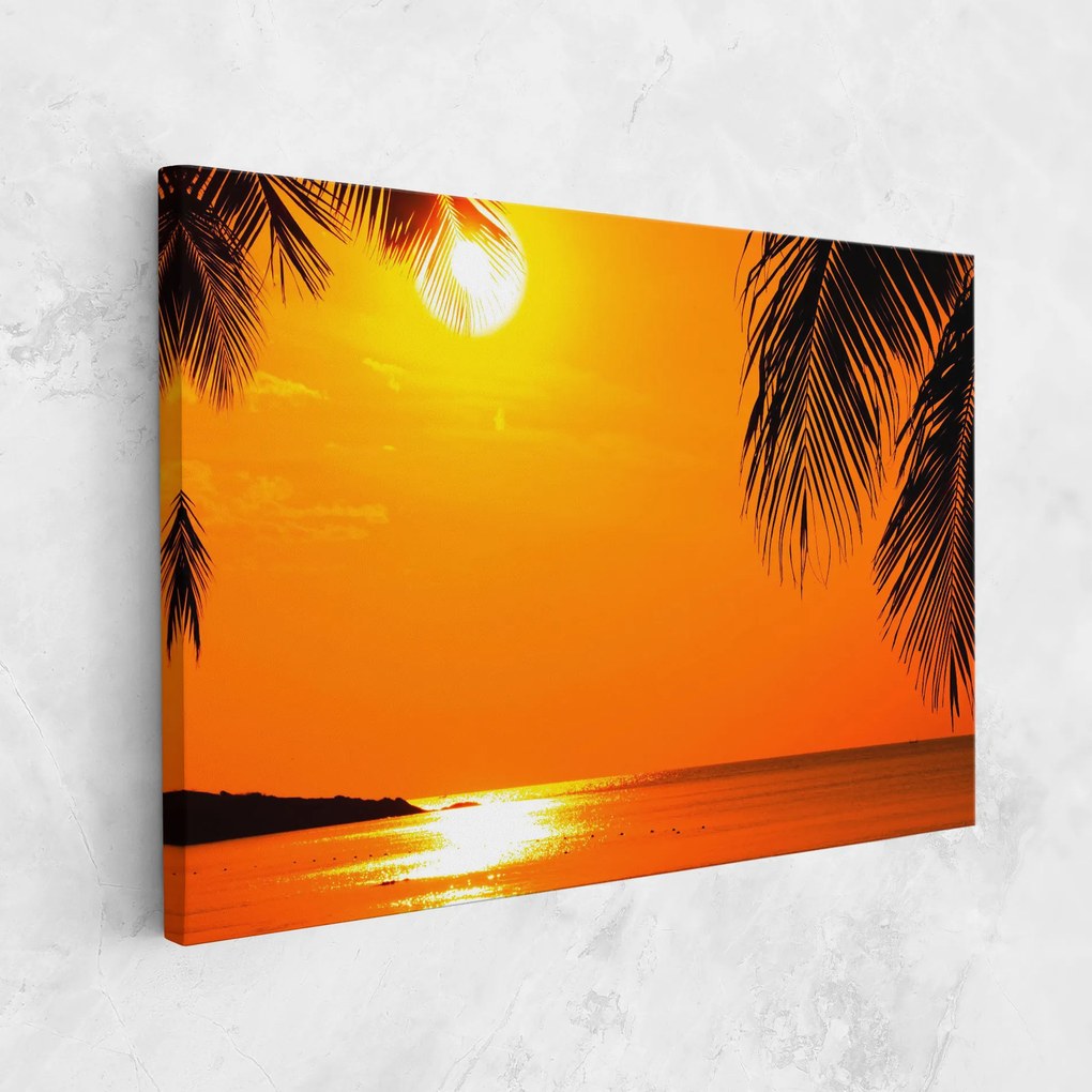 Tablou Canvas, 30x40cm, Dormitor si Living, Peisaje, Vara, Tropical Beach Sunset