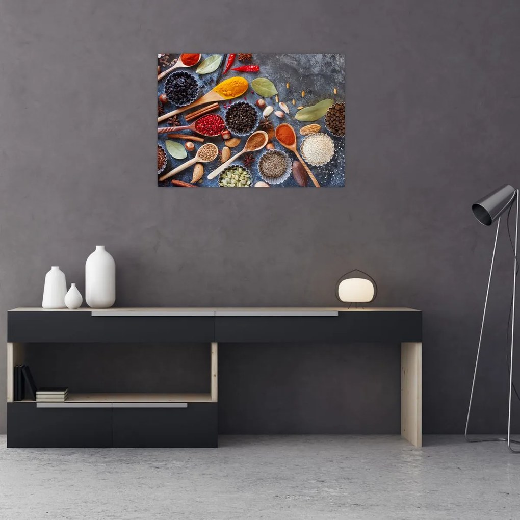 Tablou pe sticlă - Condimente (70x50 cm)