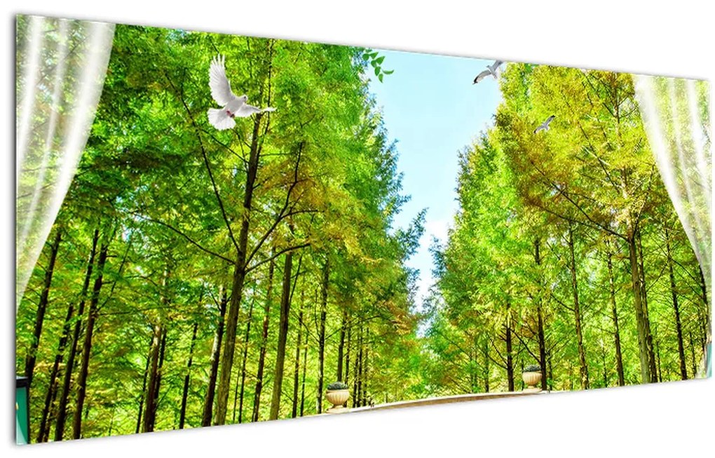 Tablou - Privire spre pădure (120x50 cm)