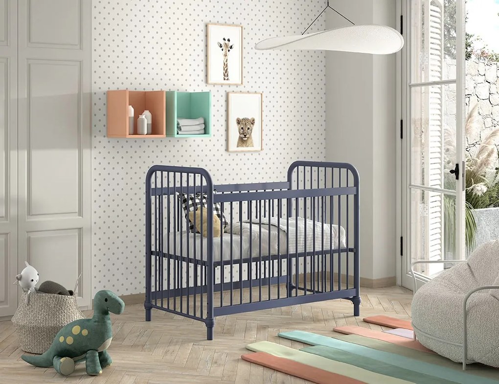 Pătuț Bebeluși BRONXX, Albastru Denim, 60 x 120 cm (Metal) – BRONXX – Vipack
