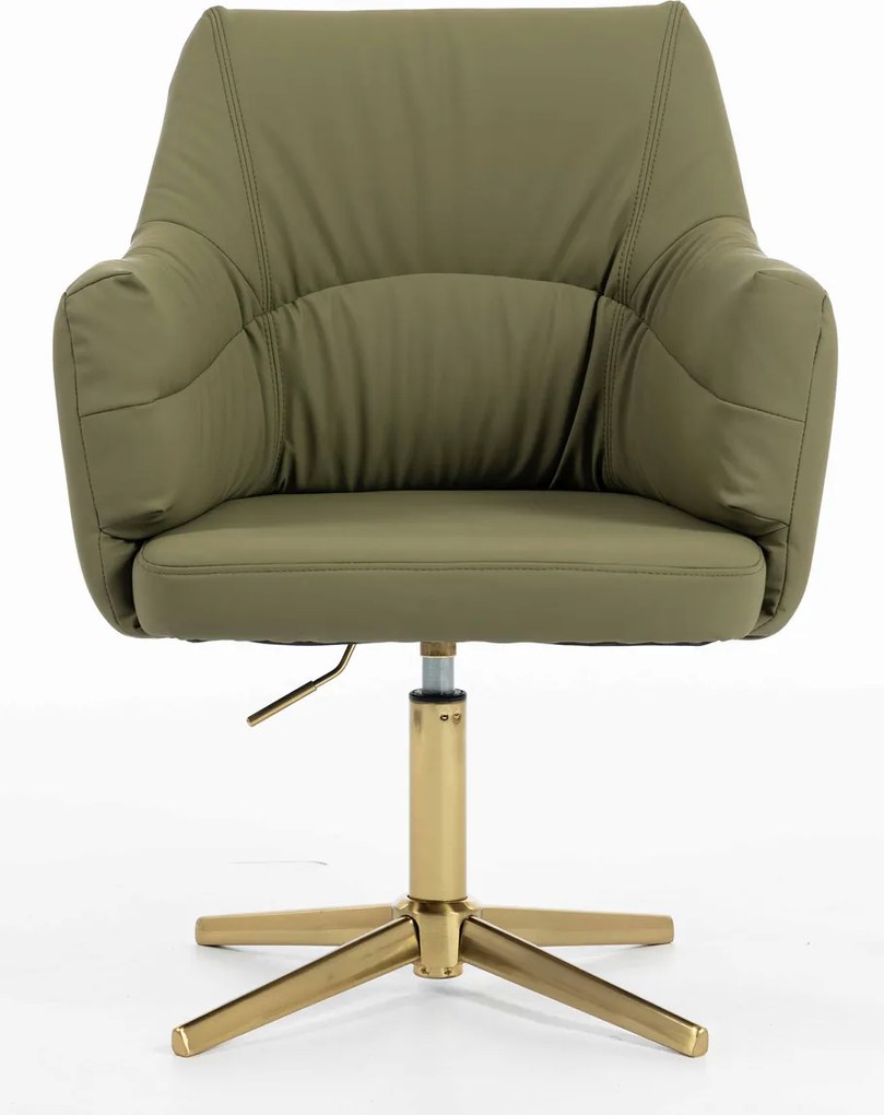 HR840CROSS Scaun Khaki Piele Ecologica Premium Soft cu Bază Aurie