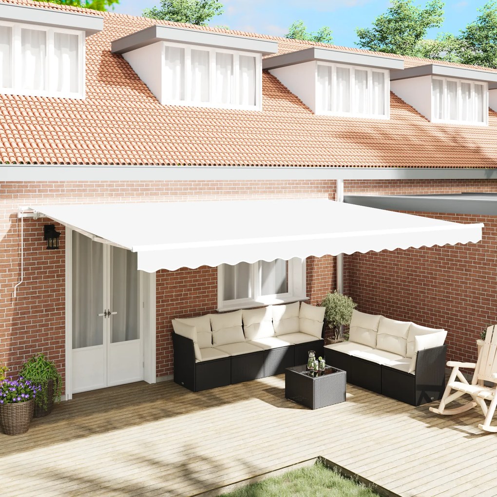 vidaXL Cortina Retractabilă Alb 500 × 300 cm Stofă și Metal