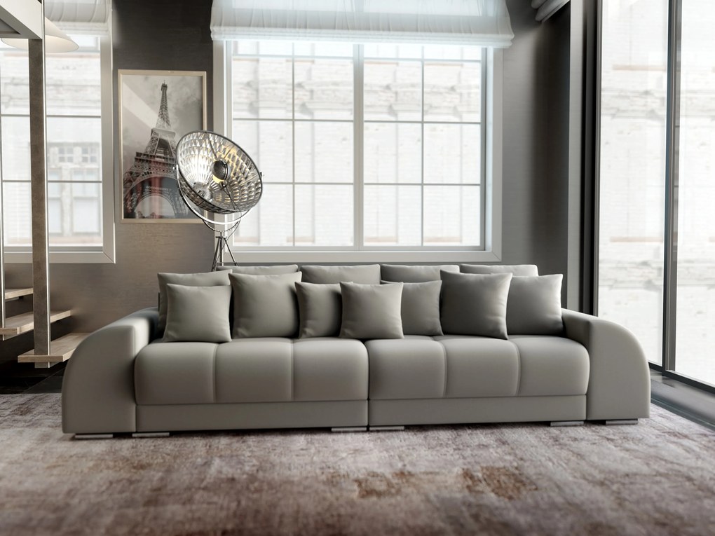 Canapea extensibilă dumonde cu 2 lăzi de depozitare si sezut confortabil din spuma high-density, Verona Royal Grey 310x100 cm