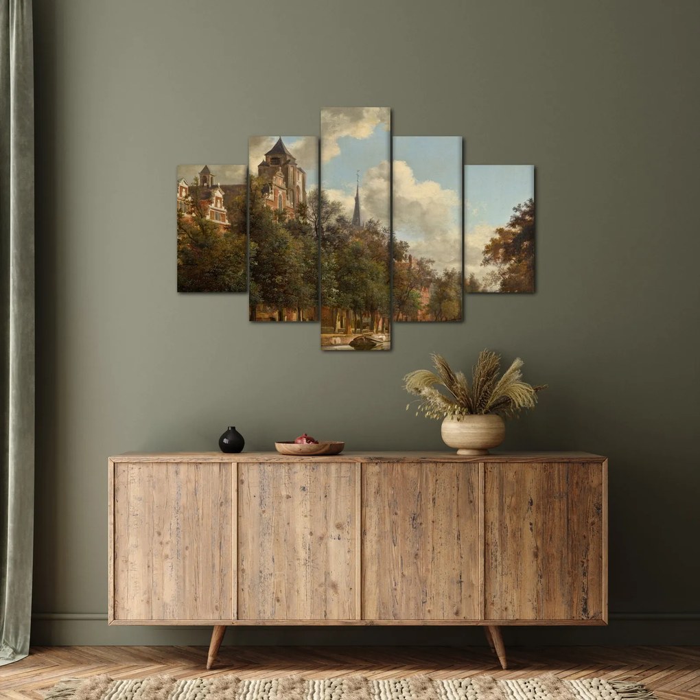 Tablou - Jan van der Heyden, View Down a Dutch Canal, reproducere (150x105 cm)