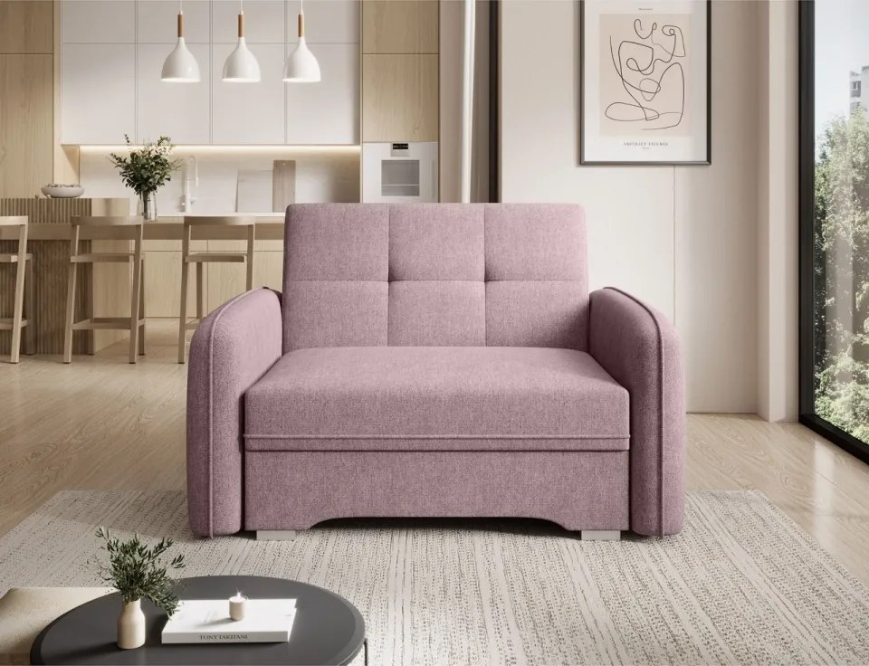 Canapea extensibila cu un loc, 102x109x84 cm, Laine 1, Eltap (Culoare: Bej deschis / Poco 7)
