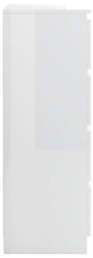 Servanta, alb extralucios, 60x35x98,5 cm, lemn compozit 1, Alb foarte lucios