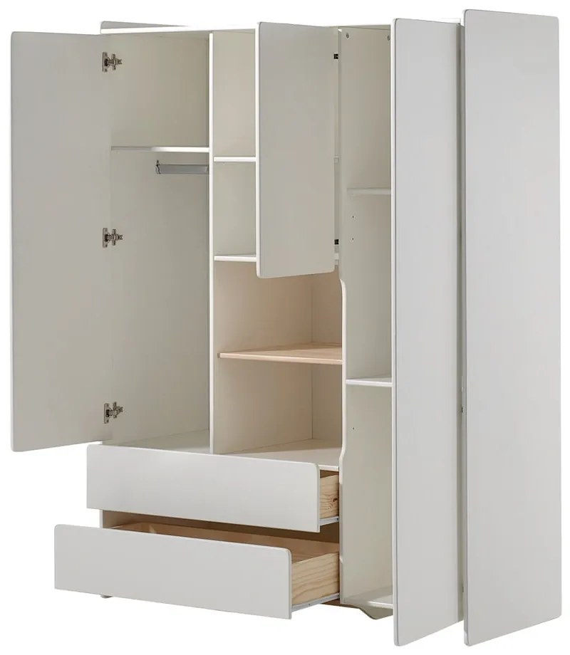 Dulap pentru copii Vipack Kiddy, 137,8 x 190 cm, alb
