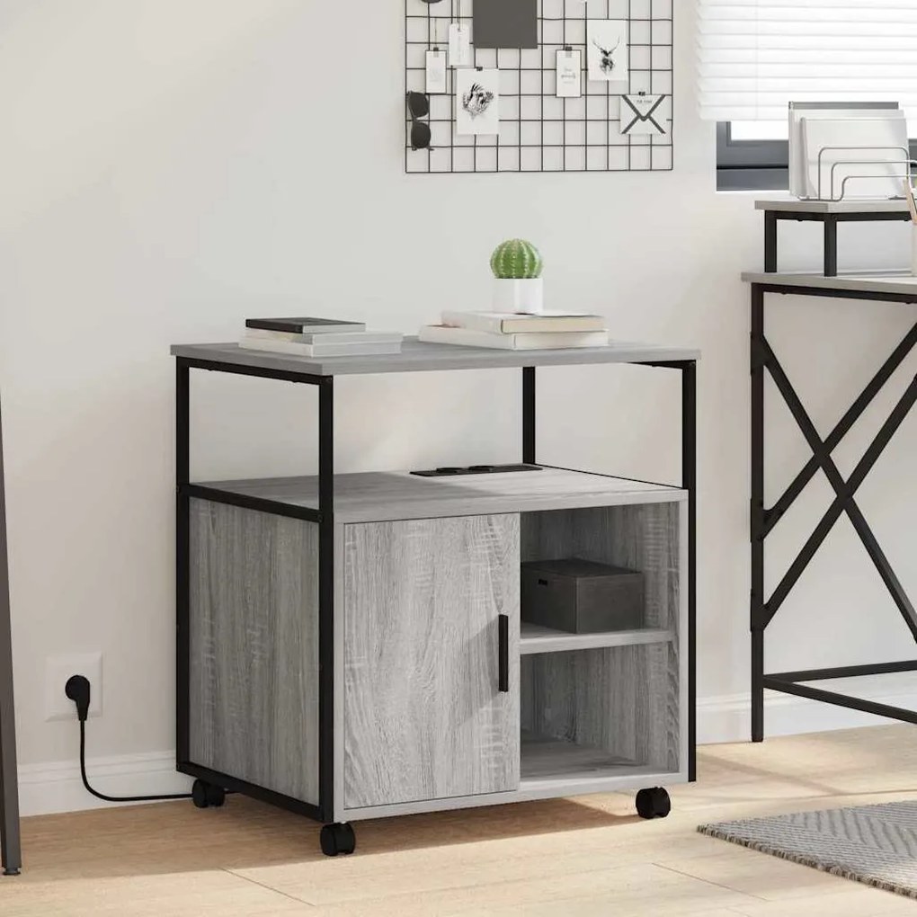 vidaXL Dulap de birou sonoma gri 60 x 46 x 67 cm Lemn compozit