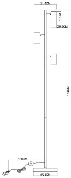 Lampadar Globo 57911SS ROBBY 3xGU10/5W/230V gri