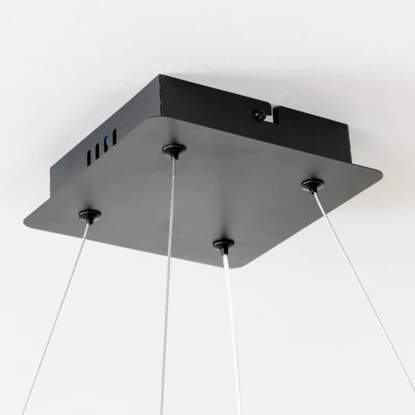 Brilagi - Lustră LED dimabilă suspendată pe cablu FALCON II LED/80W/230V 40x40 cm neagră + telecomandă
