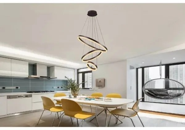 Lustră LED dimabilă pe cablu LED/85W/230V 3000-6500K + telecomandă