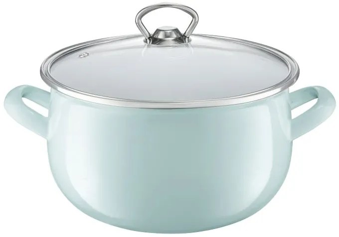 Oala Email cu capac 22 cm, 5.7L Menta Garden
