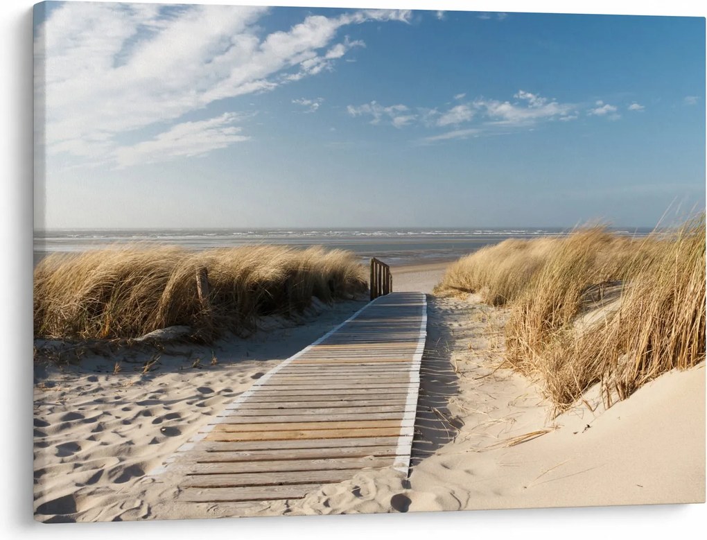 Tablou - Plaja cu nisip de pe insula Langeoog, Germania (70x50 cm)