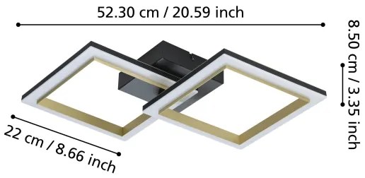Plafonieră LED dimabilă Eglo 901225 CALLIERA LED/18,4W/230V negru/auriu