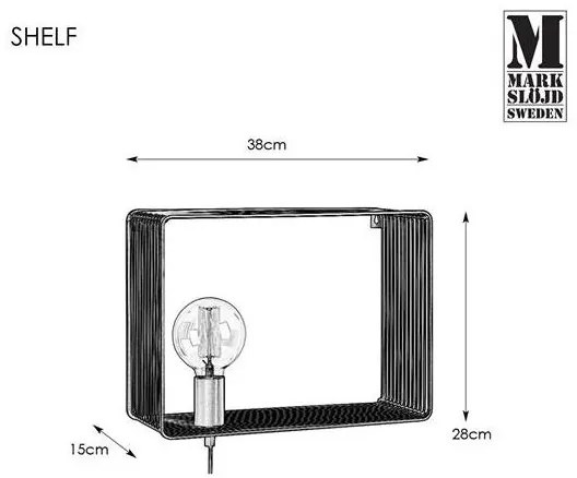 Markslöjd 107814 - Aplică de perete SHELF 1xE27/60W/230V