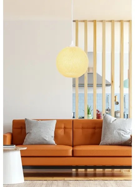 Lustră pe cablu JUTE 1xE27/60W/230V galbenă