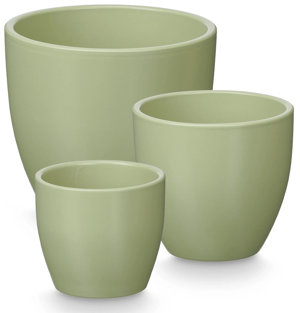 Set ghivece rotunde cu flori Ø 14, 17, 22 cm