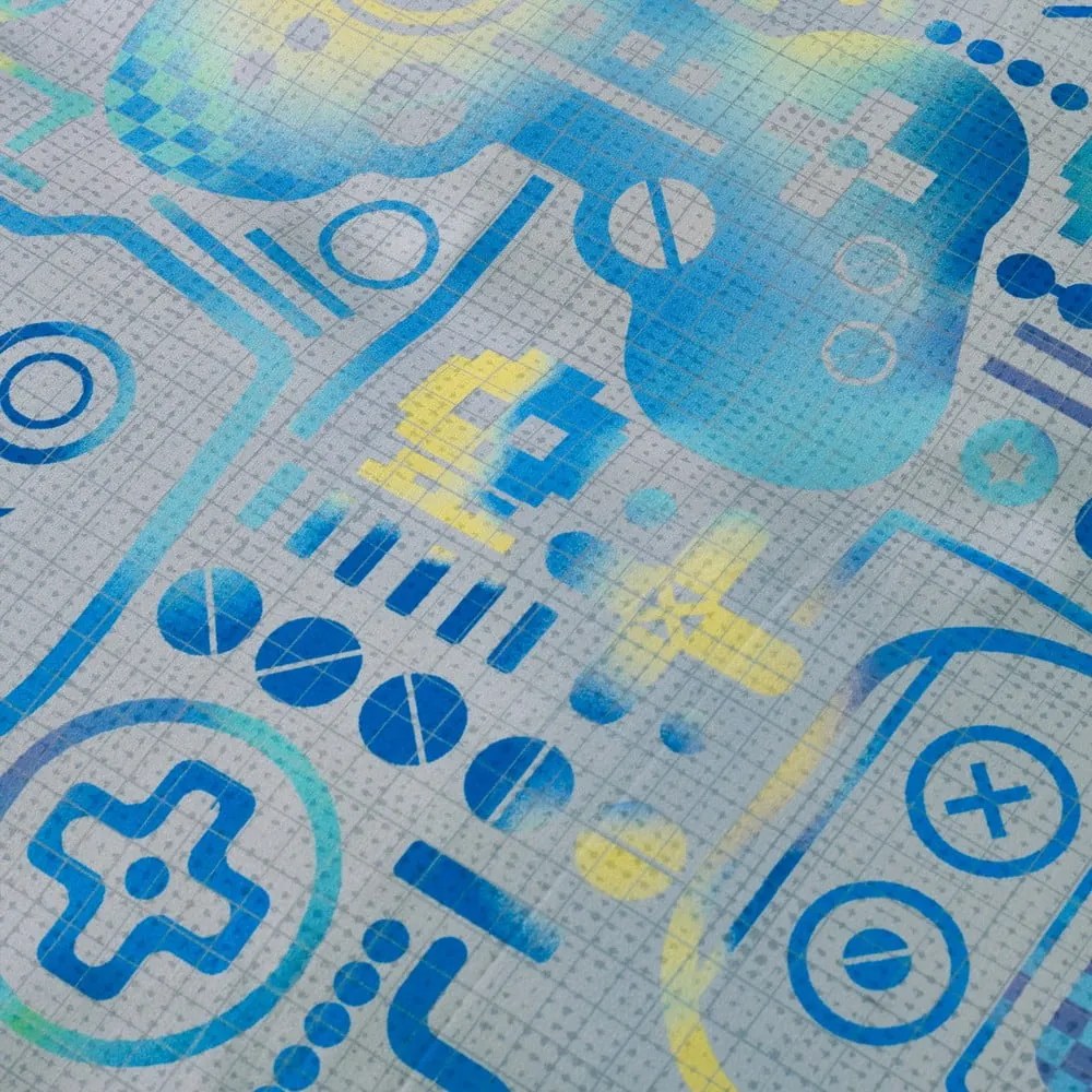 Cearceaf pentru copii gri din microfibră pentru pat de o persoană/pentru saltea înaltă cu elastic 90x190 cm Gamer – Catherine Lansfield