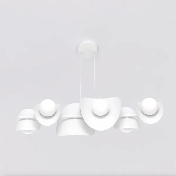 Candelabru pe cablu ELEMENTI 6xG9/8W/230V alb