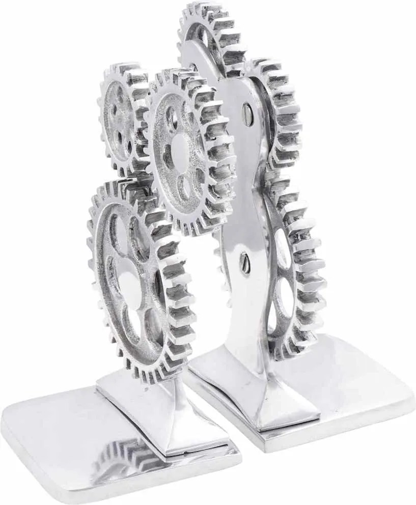 vidaXL Suporturi pentru cărți 2 pcs Argintiu 10 x 10 x 22 cm Aluminiu