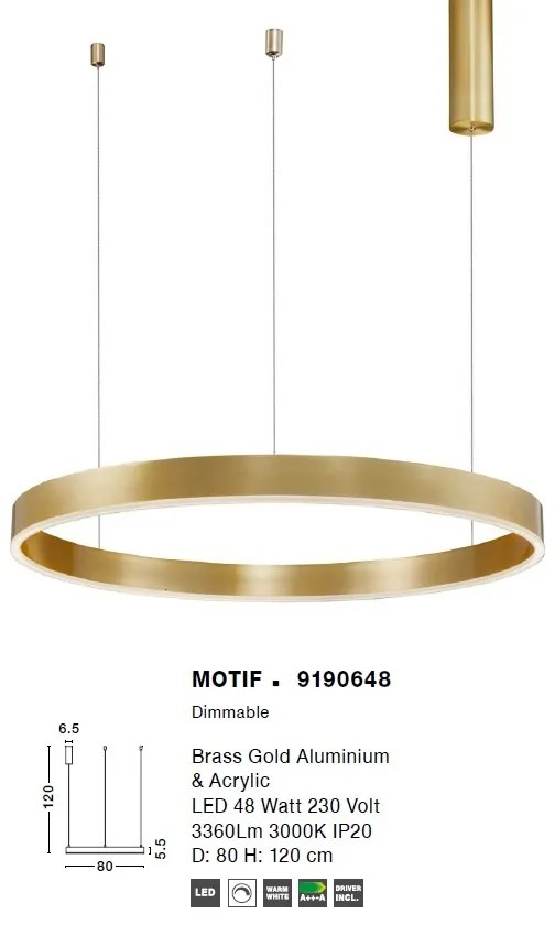 Lustra LED design modern circular MOTIF 48W NVL-9190648