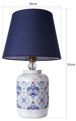 Lampă de masă RAMZES 1xE27/40W/230V albastră/albă