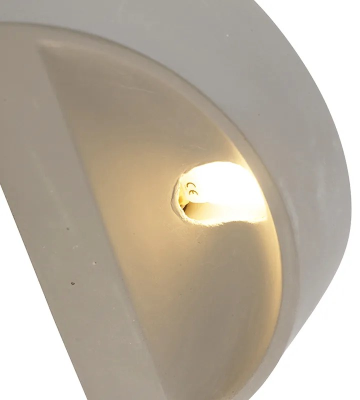 Aplică rustică din beton semicirculară - Adelaide