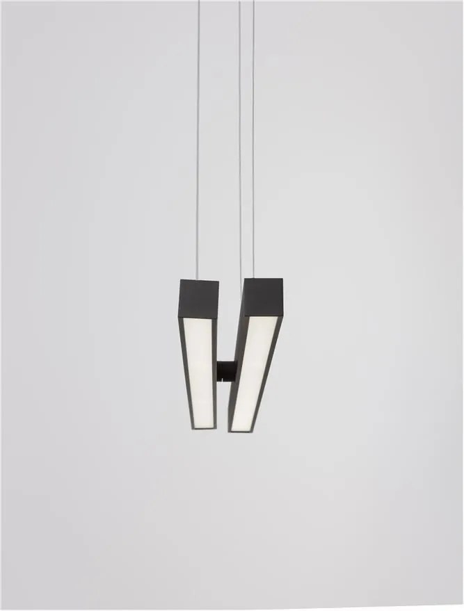 Lustra LED suspendata design modern X-LINE neagra