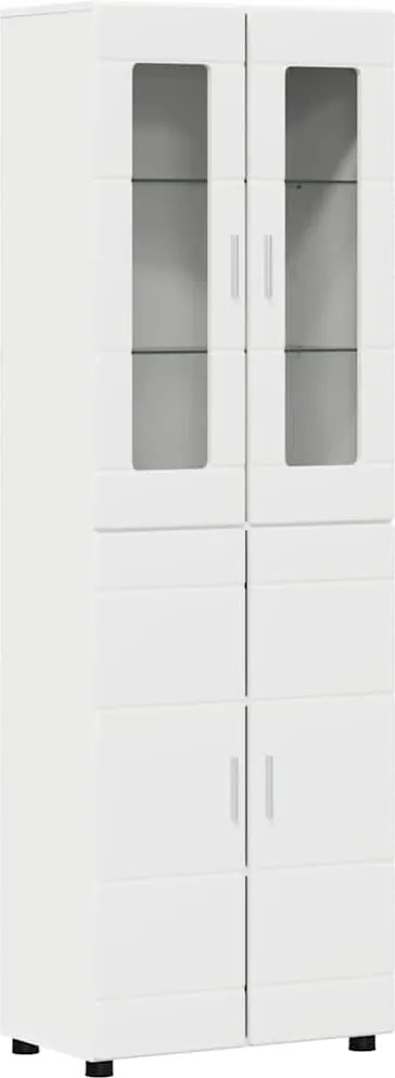 vidaXL Bufet cu raft cu ușă FLORIN Alb 60 x 35 x 182 cm Lemn compozit