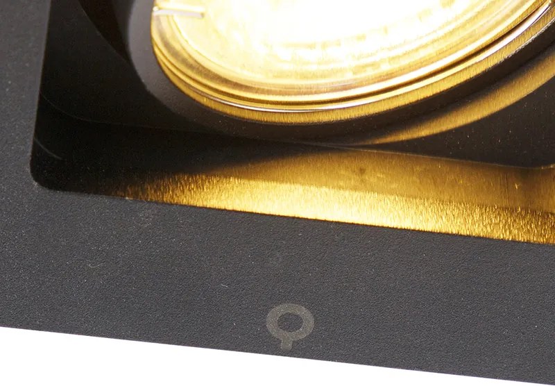 Spot încastrat inteligent negru incl. WiFi GU10 reglabil - Qure