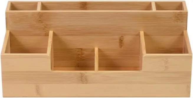 Organizator pentru birou, bambus, 30 x 15 x 11 cm.